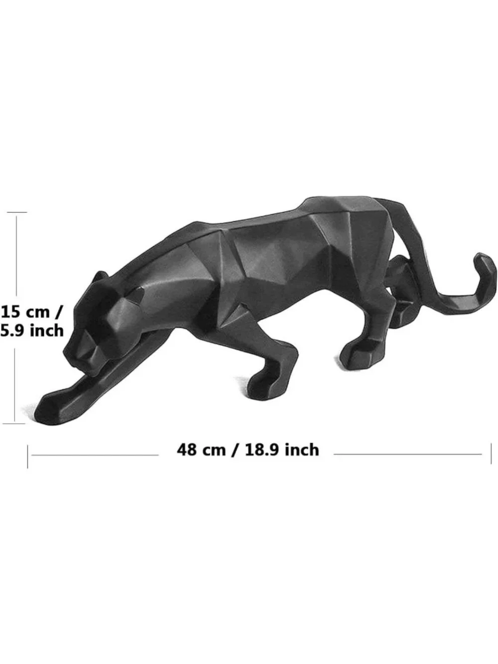 Abstract Leopard Panther Sculpture - Hand-Carved Resin Animal Decor for Modern
